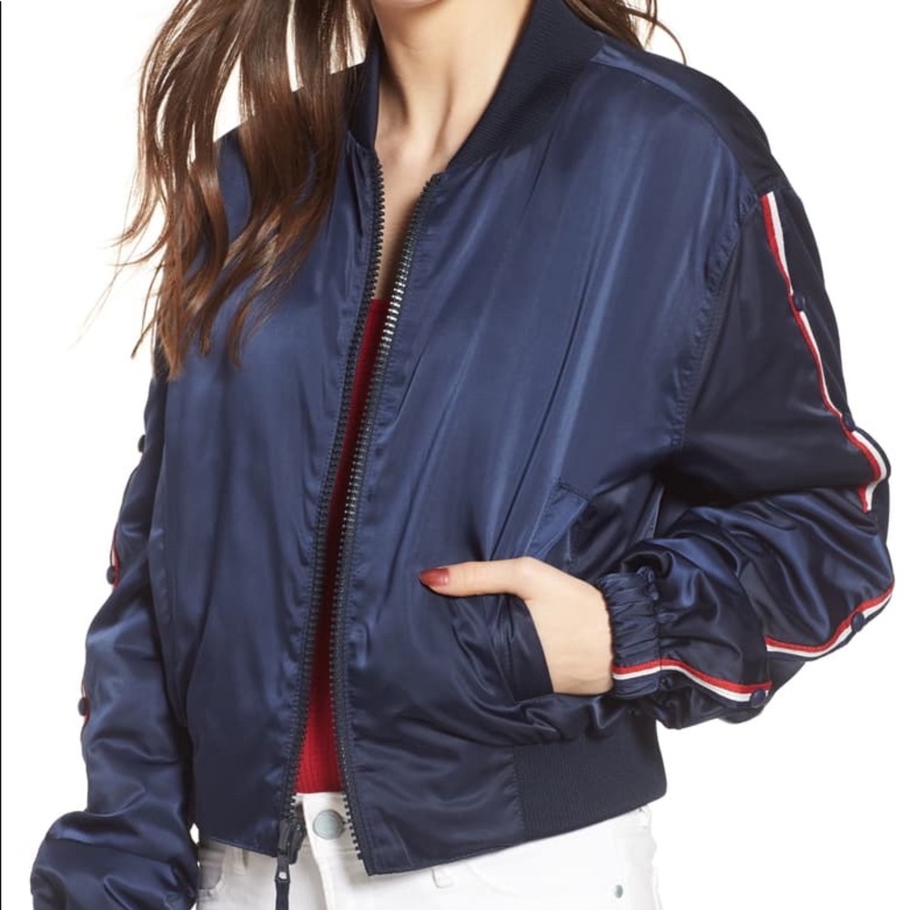 Kendall and Kylie Blue Bomber Jacket
